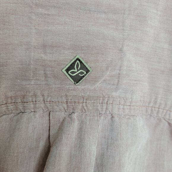 Prana Purple Slim Fit Color Block Collared Button Down Shirt Mens Size XL - Picture 7 of 8